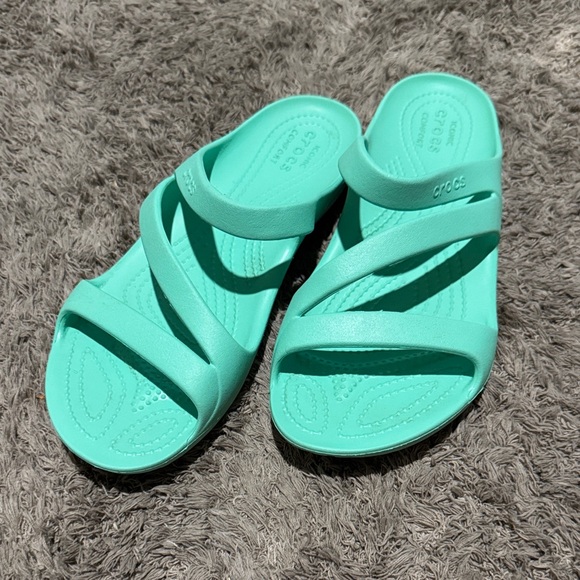 CROCS Shoes - CROCS Mint Green Slide Sandals